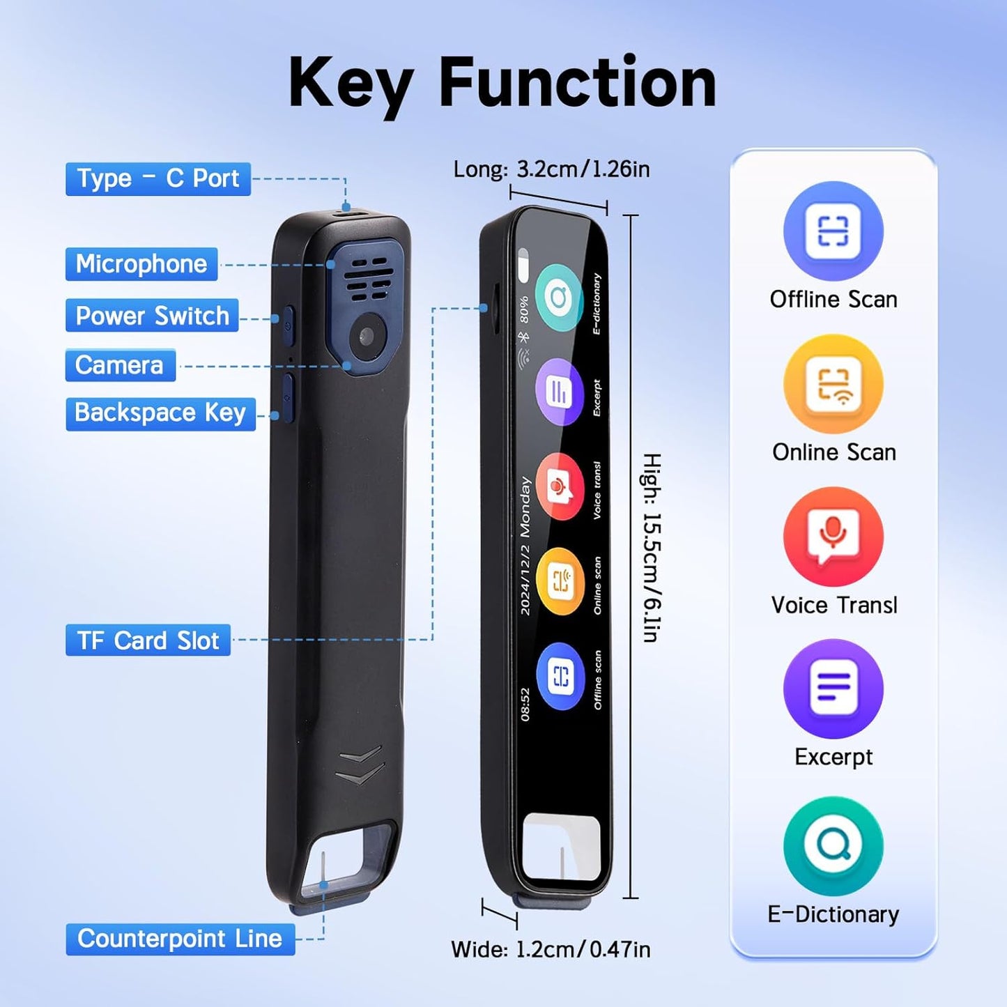 Scan Reader Pen - 134 Languages Translator for Dyslexia & Learning Support